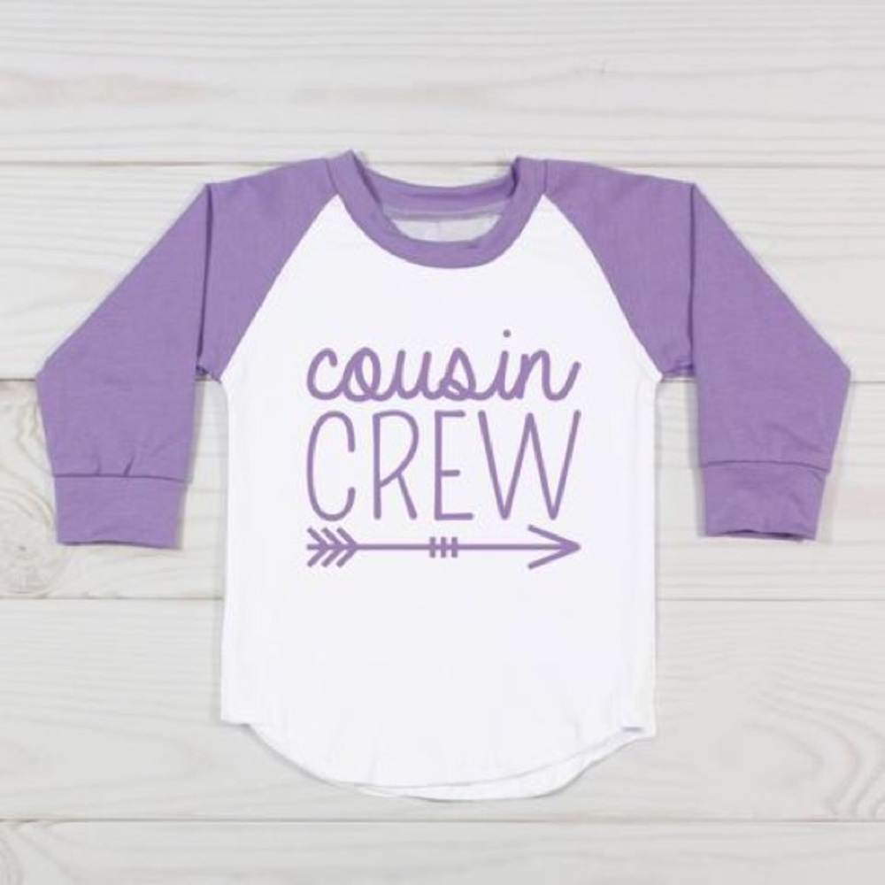 🆕Personalized Kids Cousin Crew Raglan Tees - Picture 9 of 9